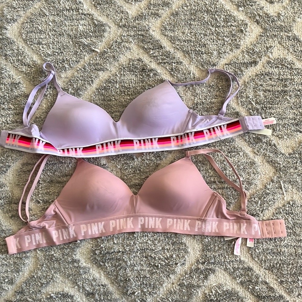 2 Pink bras